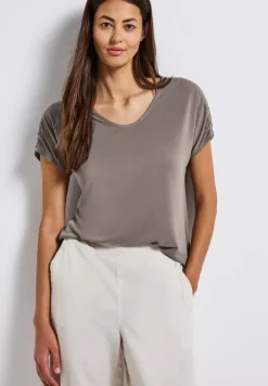 Silk-Look Shirt mit Raffung