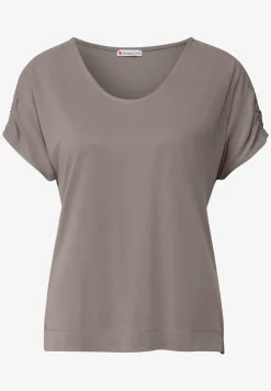 Silk-Look Shirt mit Raffung