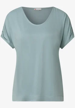 Silk-Look Shirt mit Raffung