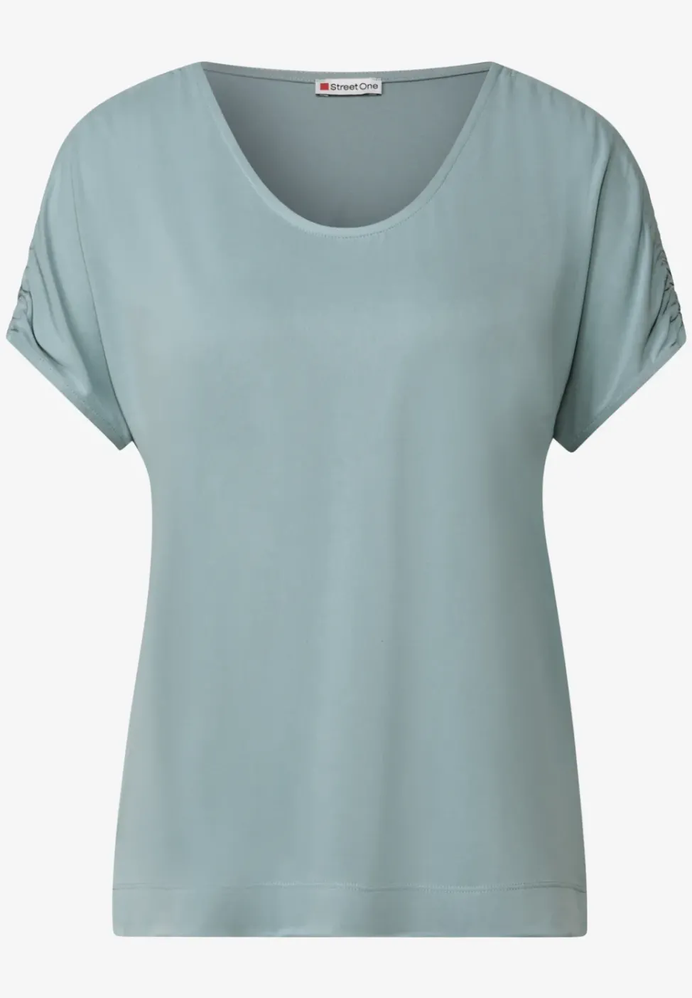 Silk-Look Shirt mit Raffung