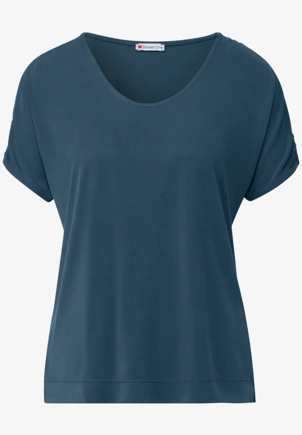 Silk-Look Shirt mit Raffung