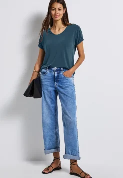 Silk-Look Shirt mit Raffung