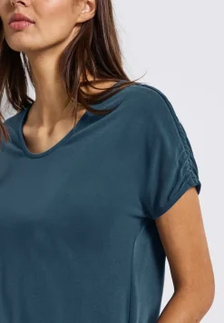 Silk-Look Shirt mit Raffung