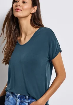 Silk-Look Shirt mit Raffung