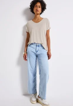 Silk-Look Shirt mit Raffung