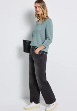 Silk-Look Shirt mit Raffung