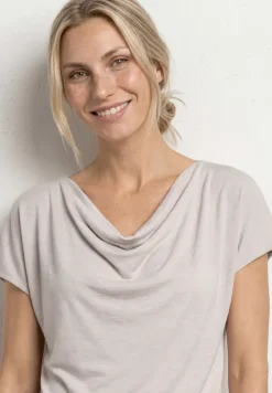 Silk-Look Shirt mit Waterfall-Front