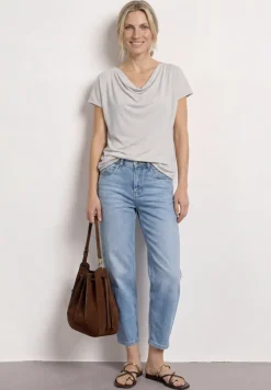 Silk-Look Shirt mit Waterfall-Front