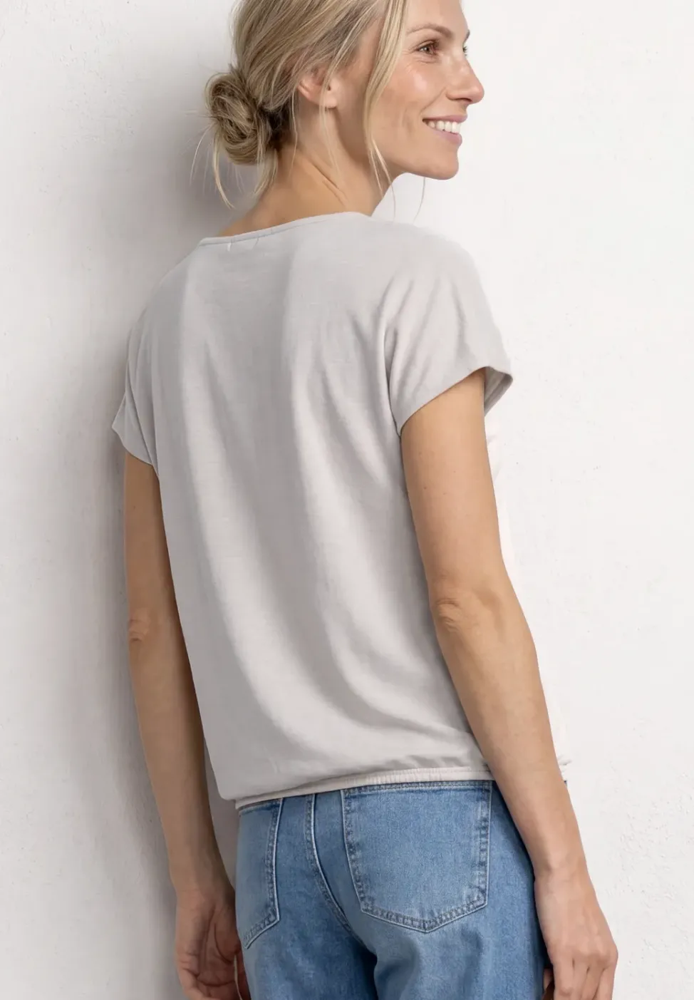 Silk-Look Shirt mit Waterfall-Front