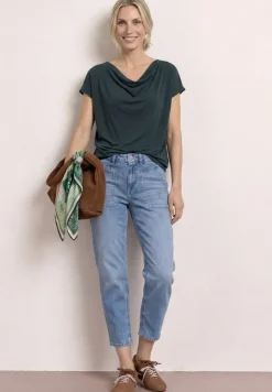Silk-Look Shirt mit Waterfall-Front