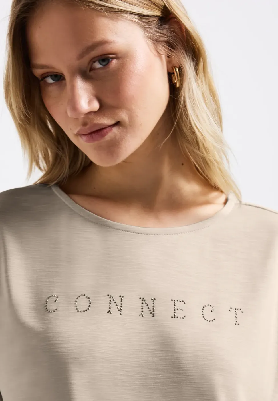 Silk-Look Shirt mit Wording