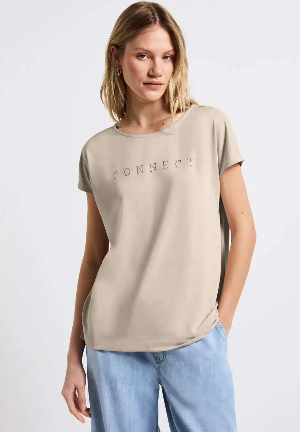 Silk-Look Shirt mit Wording