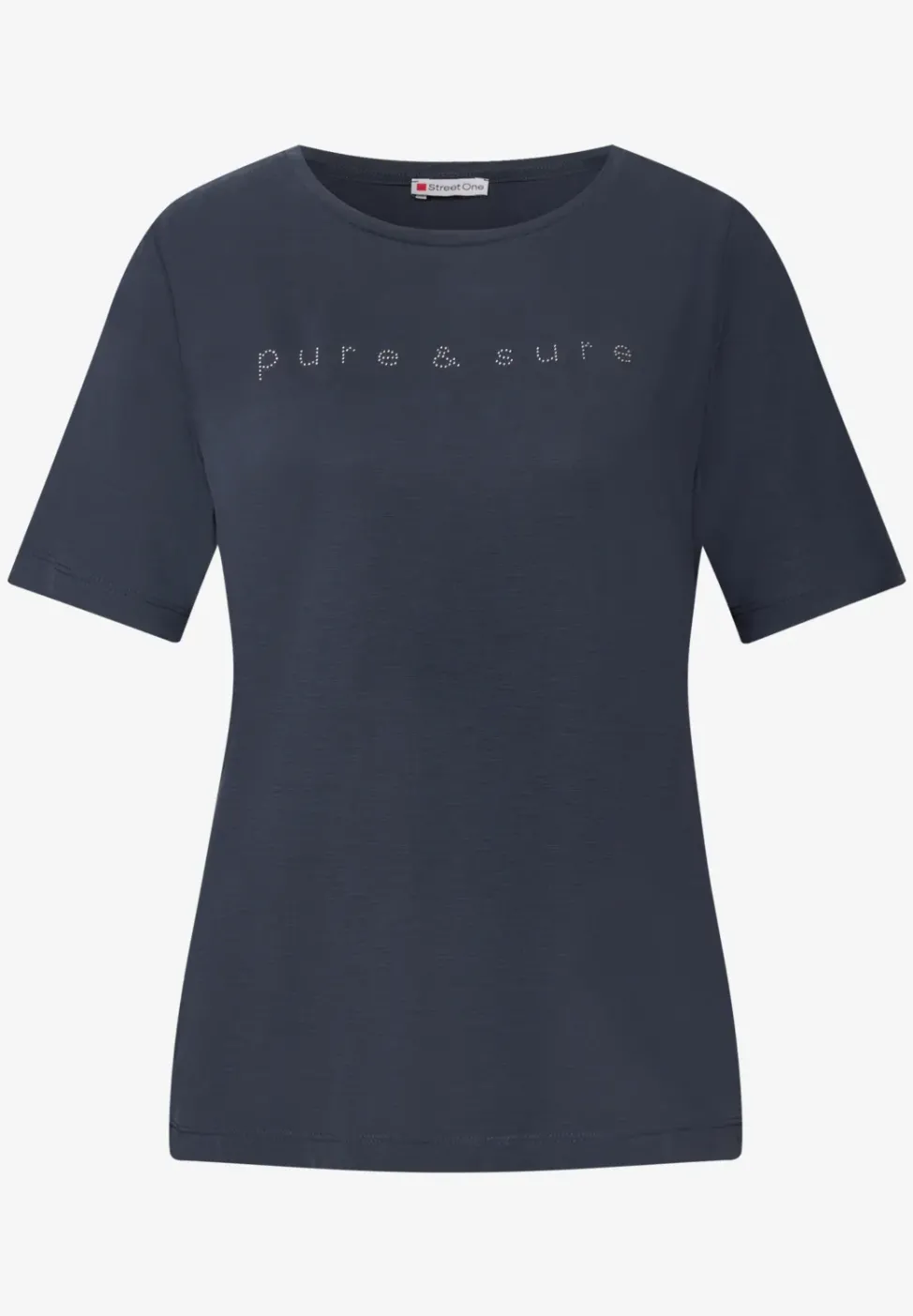 Silk-Look Shirt mit Wording