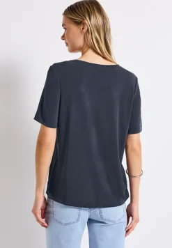 Silk-Look Shirt mit Wording