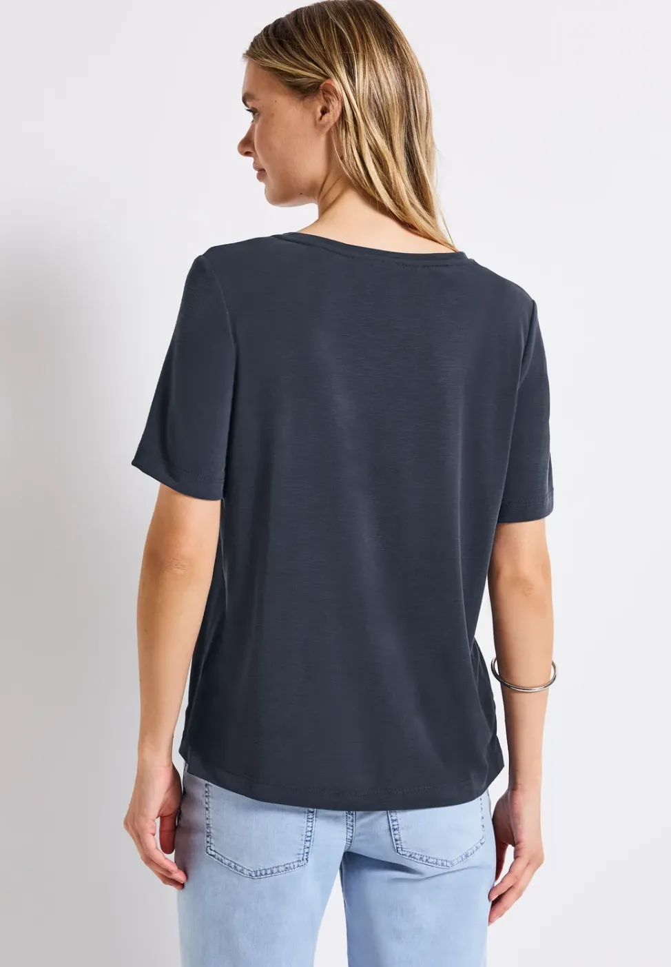 Silk-Look Shirt mit Wording