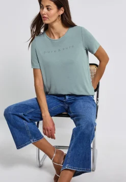 Silk-Look Shirt mit Wording
