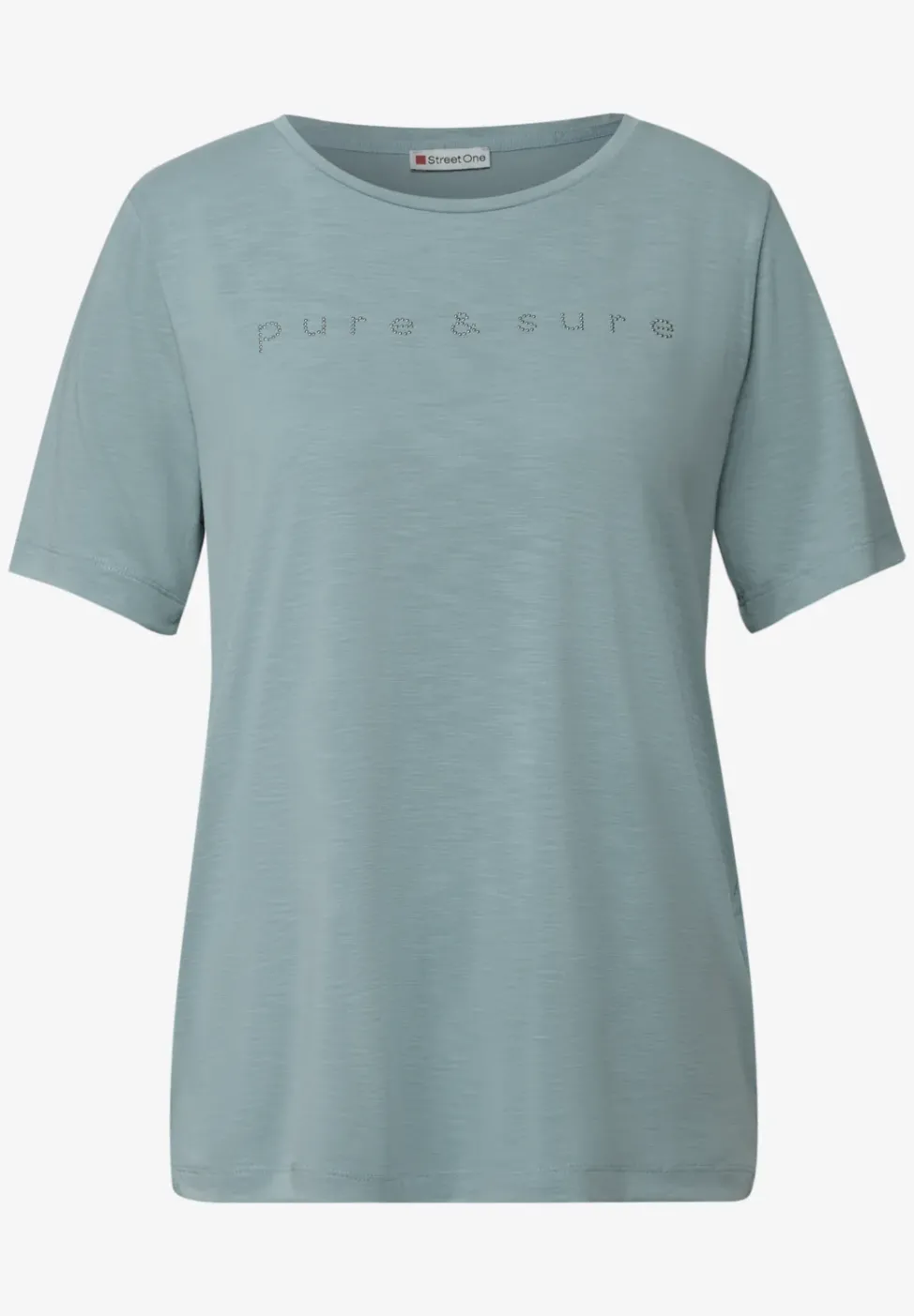 Silk-Look Shirt mit Wording