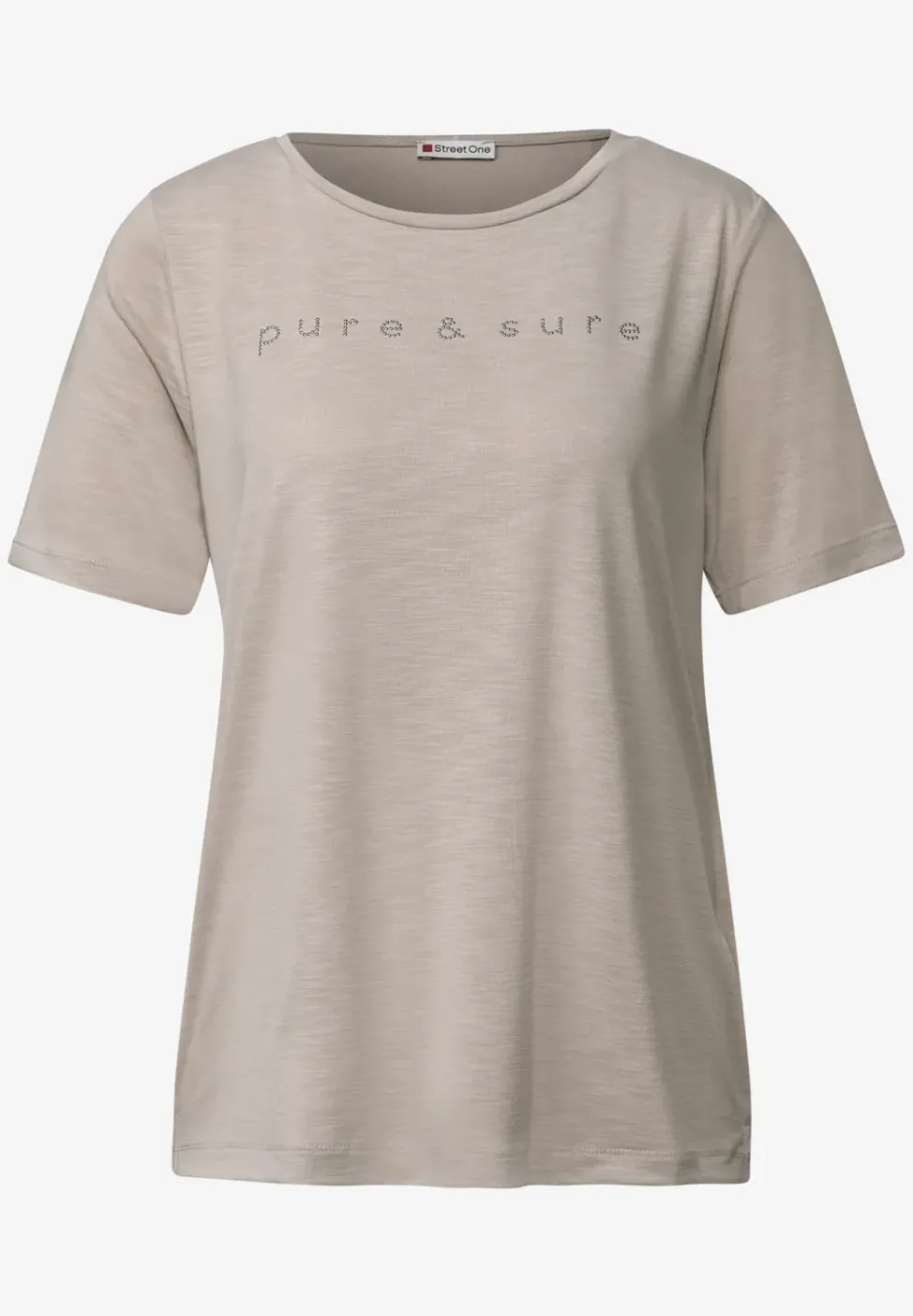 Silk-Look Shirt mit Wording