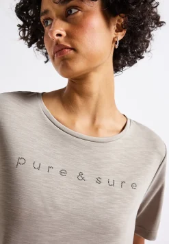 Silk-Look Shirt mit Wording