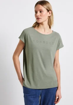 Silk-Look Shirt mit Wording