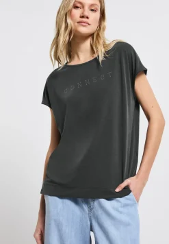 Silk-Look Shirt mit Wording
