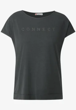 Silk-Look Shirt mit Wording