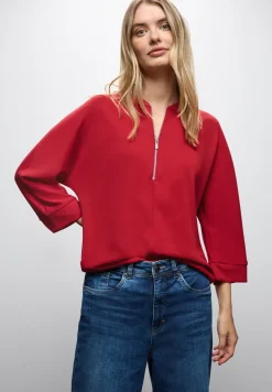 Silk-Look Shirt mit Zipper
