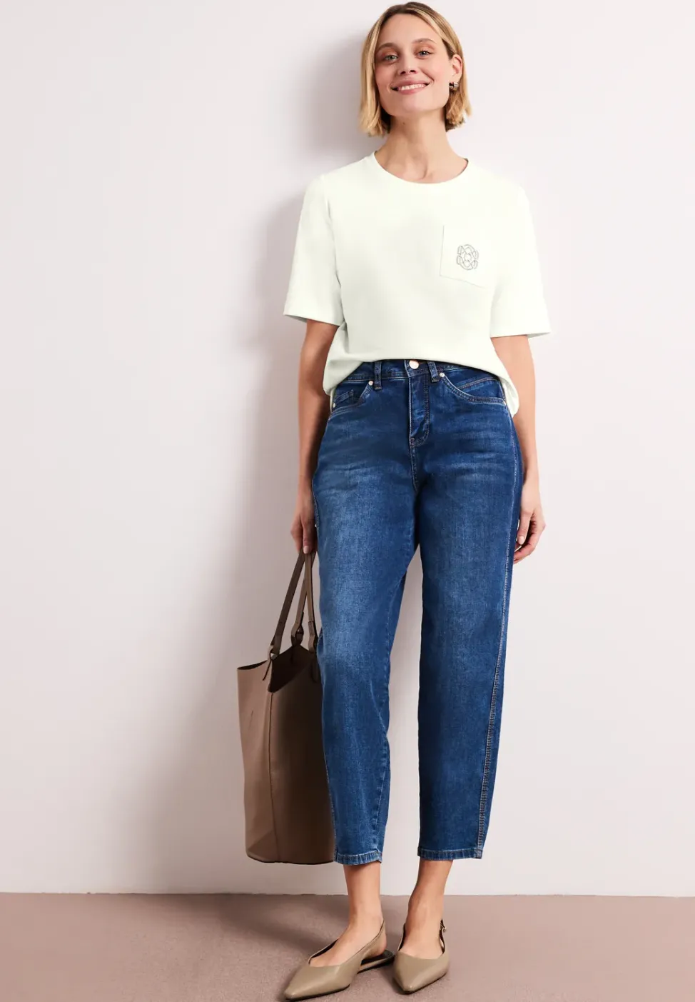 Silk-Look T-Shirt mit Deko-Detail