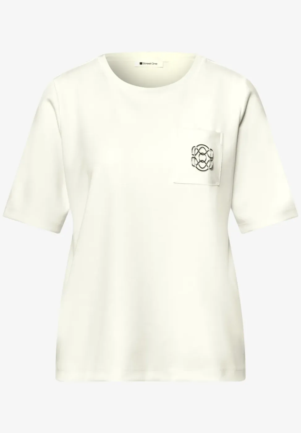 Silk-Look T-Shirt mit Deko-Detail