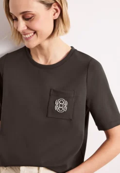 Silk-Look T-Shirt mit Deko-Detail