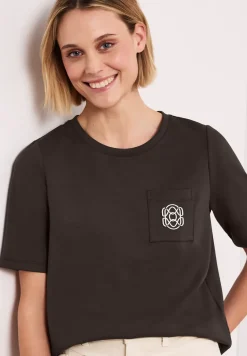 Silk-Look T-Shirt mit Deko-Detail