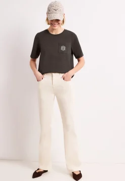 Silk-Look T-Shirt mit Deko-Detail