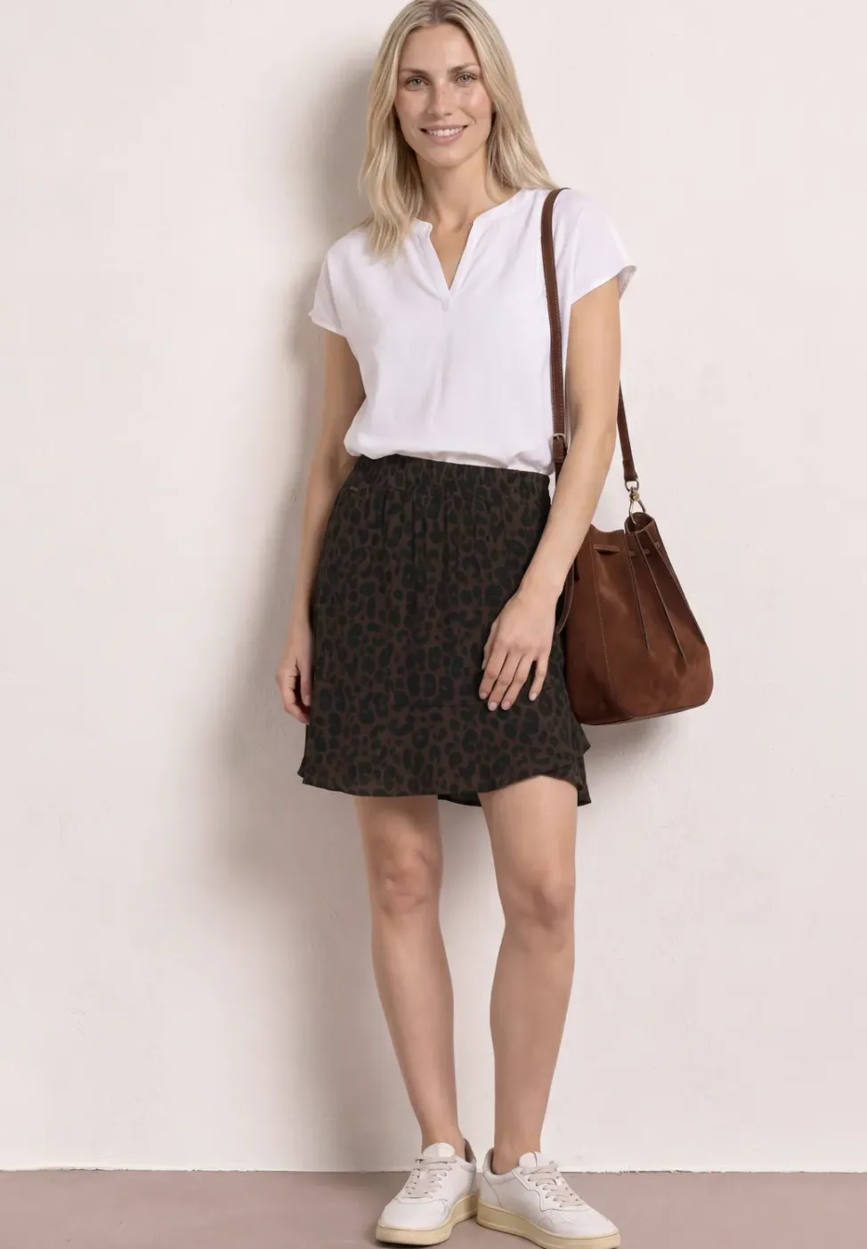 Skort mit Volants und Print