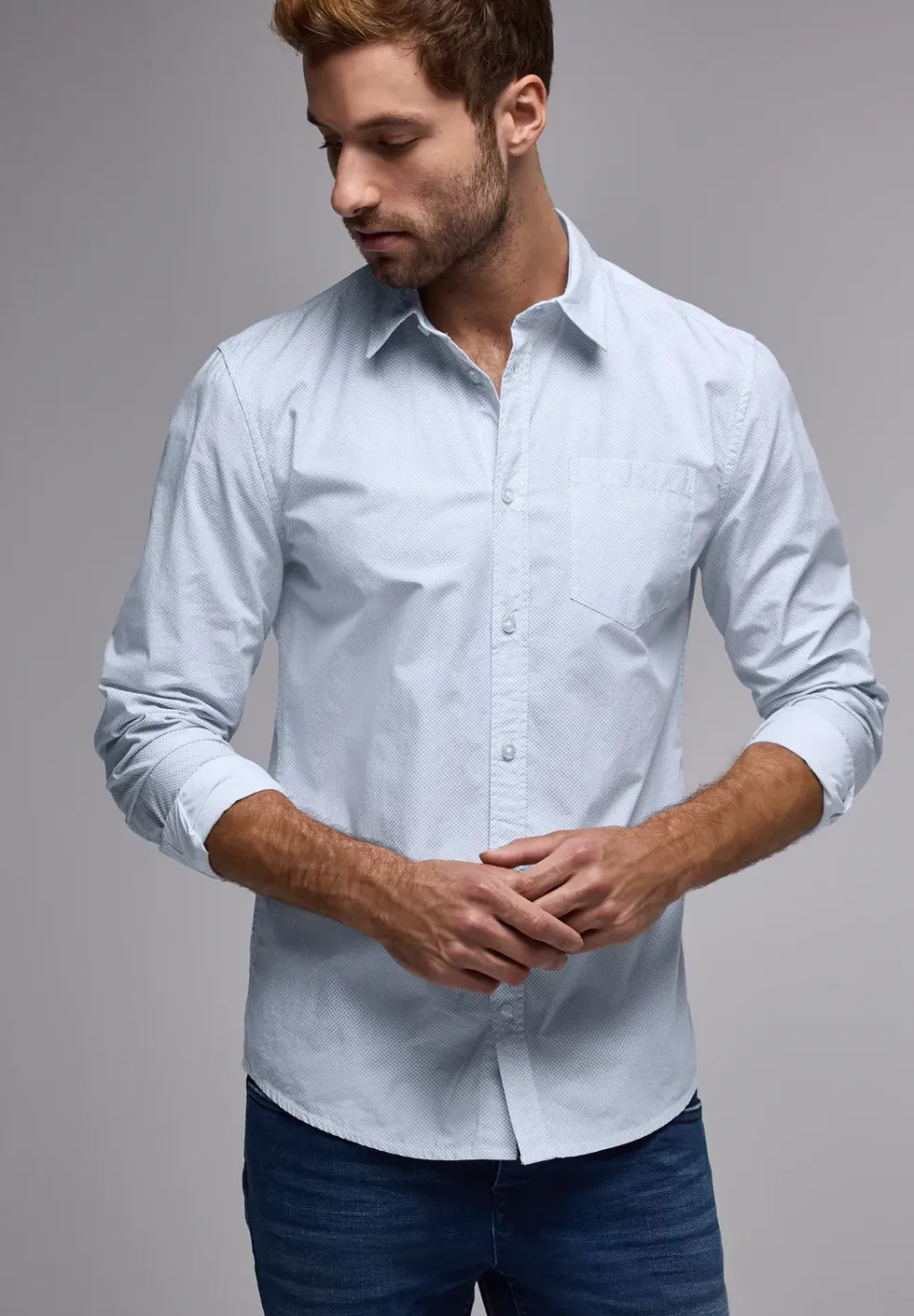 Slim Fit Popeline Hemd