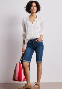 Slim Leg Bermuda mit Turn-Up-Detail