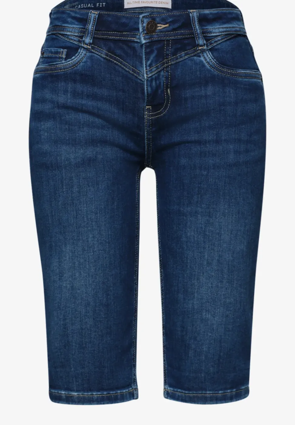 Slim Leg Bermuda mit Turn-Up-Detail