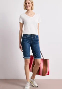 Slim Leg Bermuda mit Turn-Up-Detail