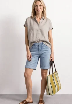 Slim Leg Bermuda mit Turn-Up-Detail