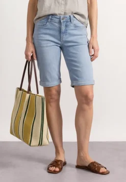 Slim Leg Bermuda mit Turn-Up-Detail
