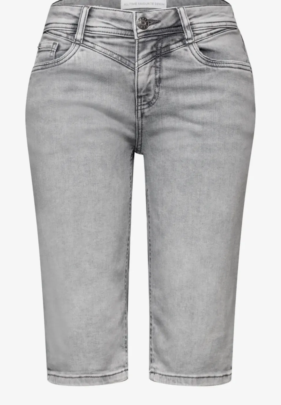 Slim Leg Bermuda mit Turn-Up-Detail