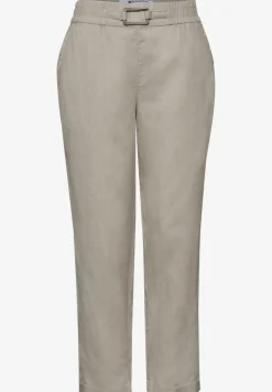 Slim Leg Hose aus Leinen mit Schnalle