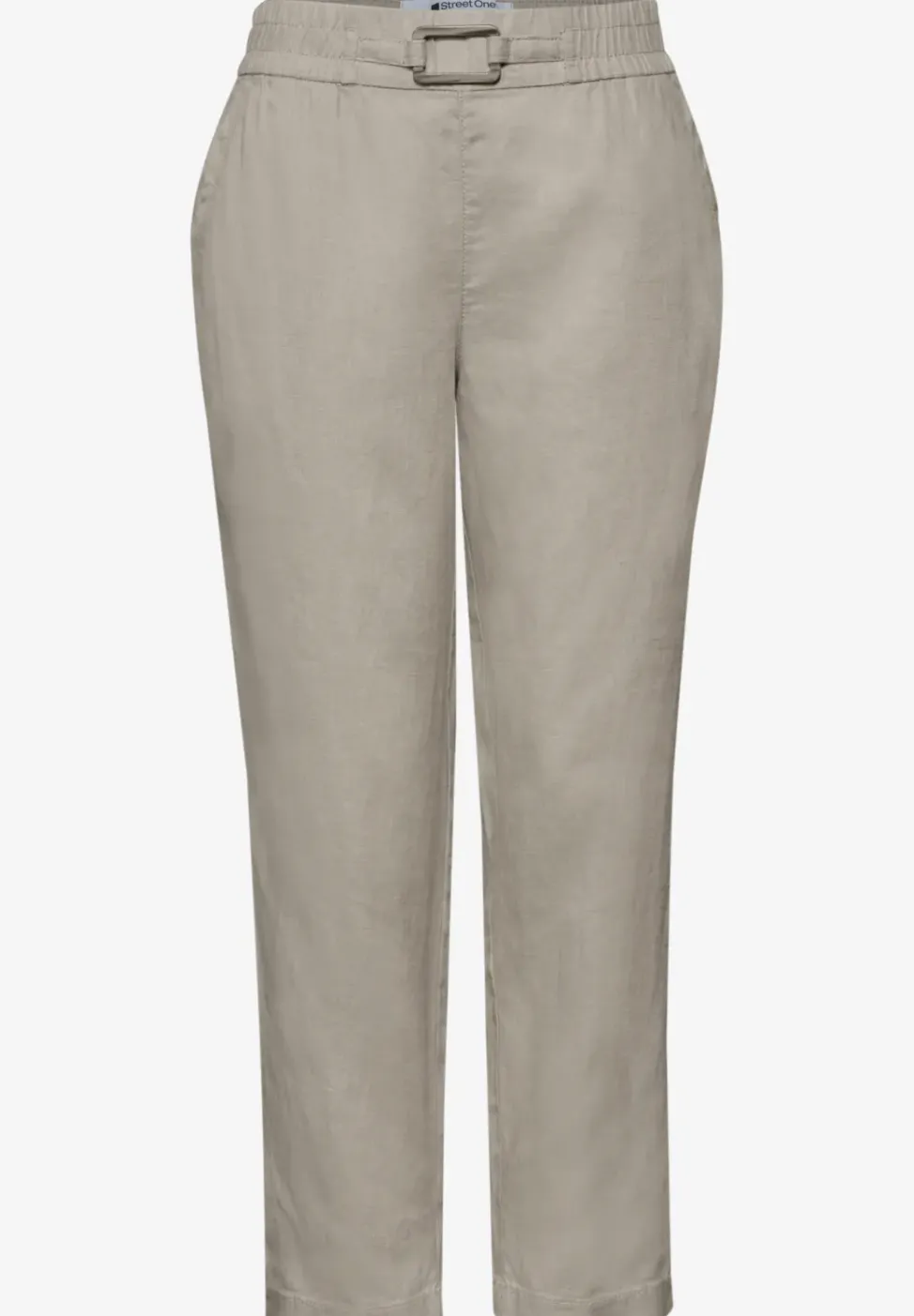 Slim Leg Hose aus Leinen mit Schnalle