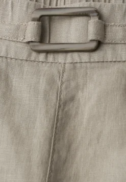 Slim Leg Hose aus Leinen mit Schnalle