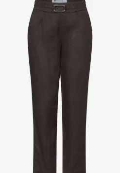 Slim Leg Hose aus Leinen mit Schnalle
