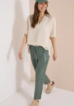 Slim Leg Hose aus Leinenmix im Loose Fit