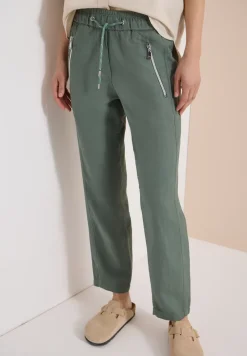 Slim Leg Hose aus Leinenmix im Loose Fit