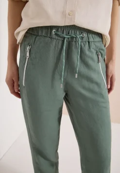 Slim Leg Hose aus Leinenmix im Loose Fit