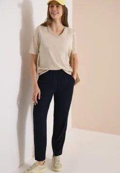 Slim Leg Hose im Loose Fit mit Struktur