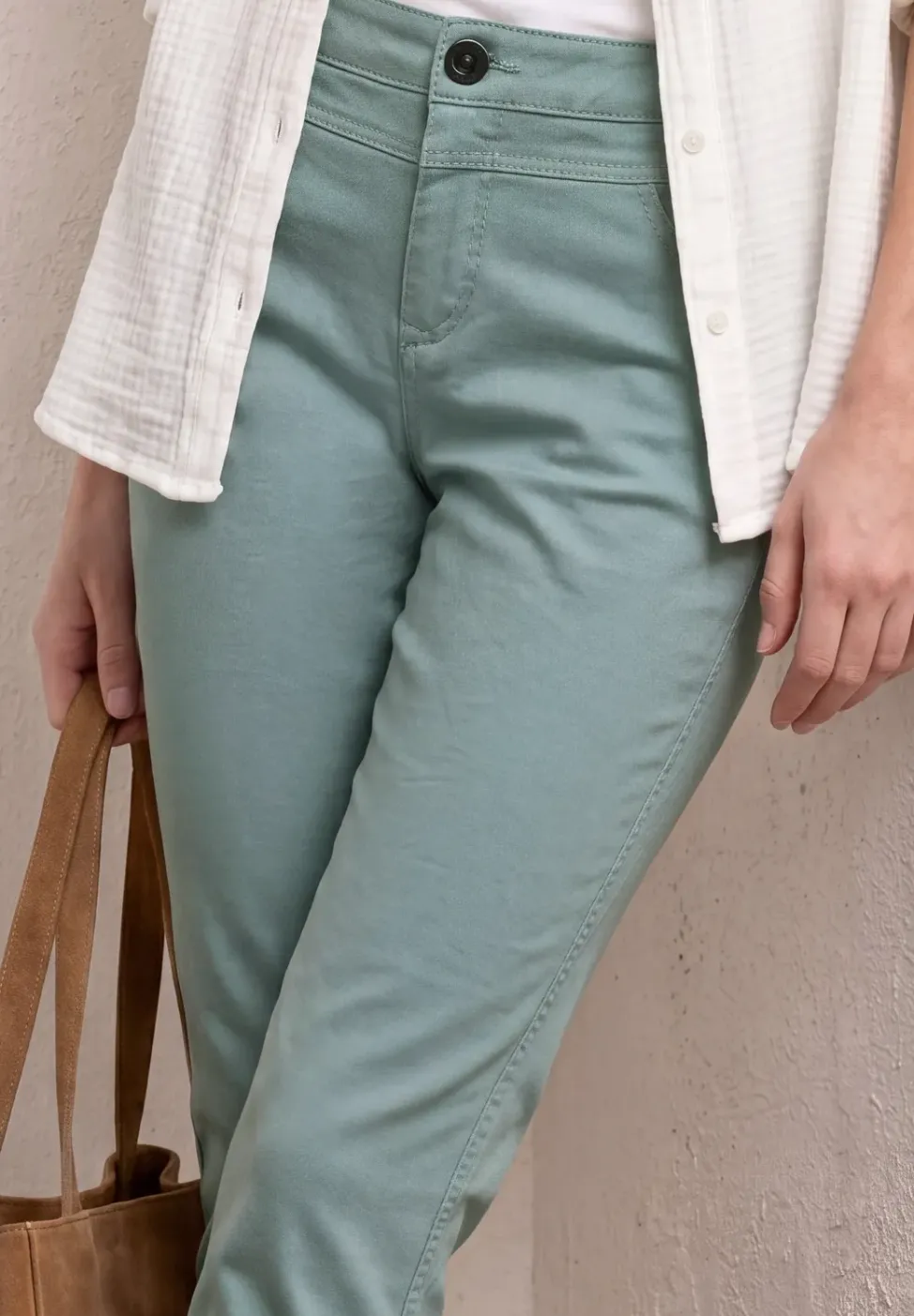 7/8 Slim Leg Hose im Satin-Look