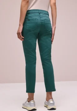 7/8 Slim Leg Hose im Satin-Look